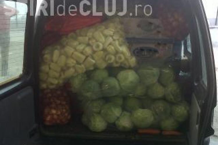 Sute de kilograme de legume, confiscate de polițiștii clujeni în trafic