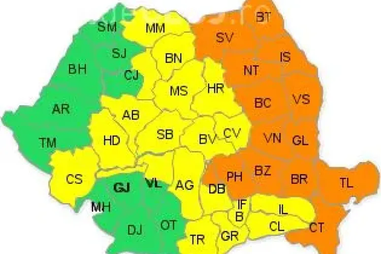 Aproape toată țara sub cod galben și portocaliu de ploi și ninsoare! Clujul este afectat