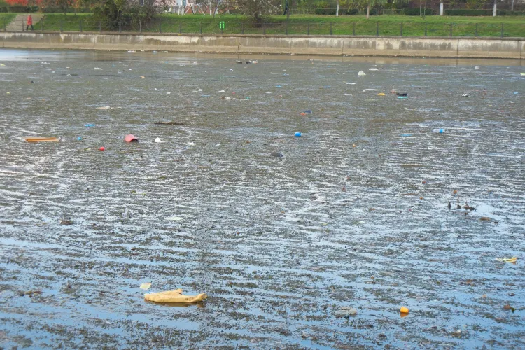 Someșul arată mizerabil. A devenit o groapă de gunoi - FOTO