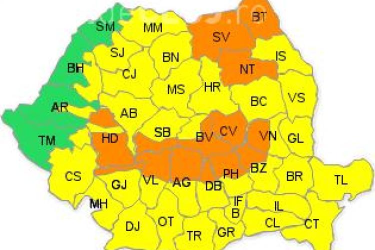 Iarna a cuprins România! ANM anunță cod galben și portocaliu de ninsori și vânt foarte puternic