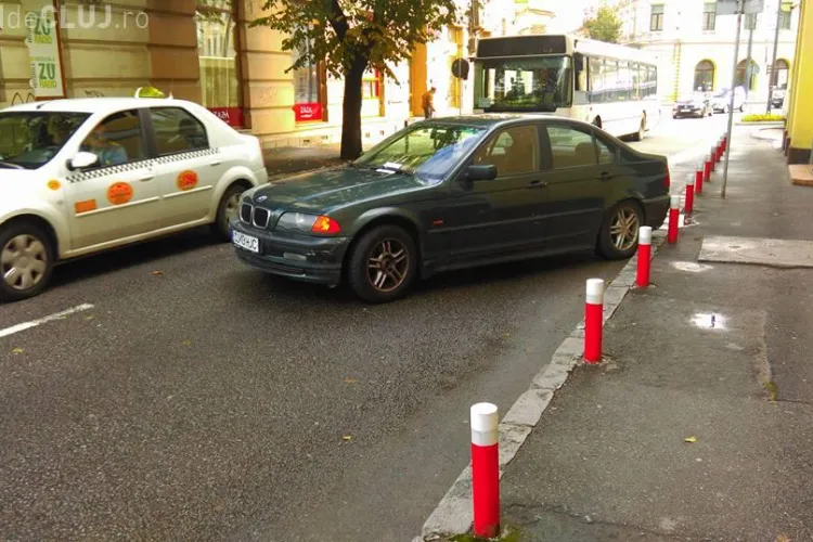 Parcarea lunii la Cluj-Napoca! Șoferul a fost amendat - FOTO