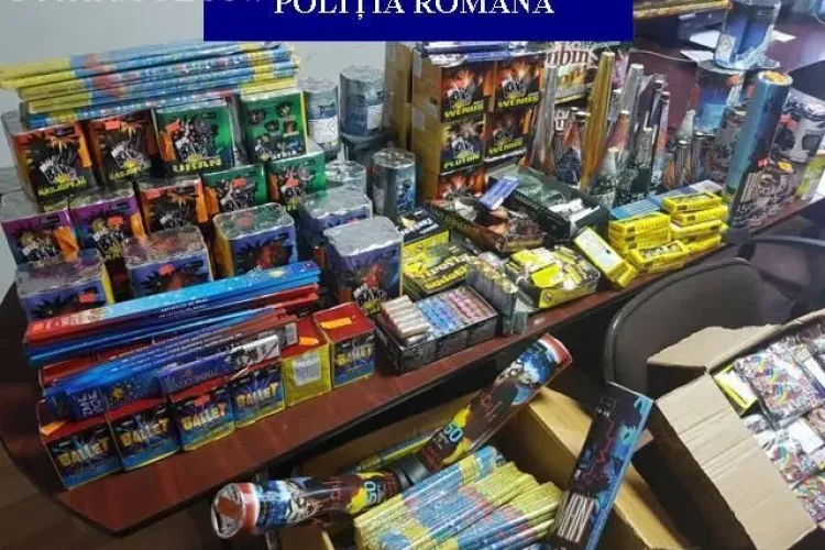 Captură uriașă de petarde la Cluj. Polițiștii au confiscat aproape 9.000 de articole pirotehnice