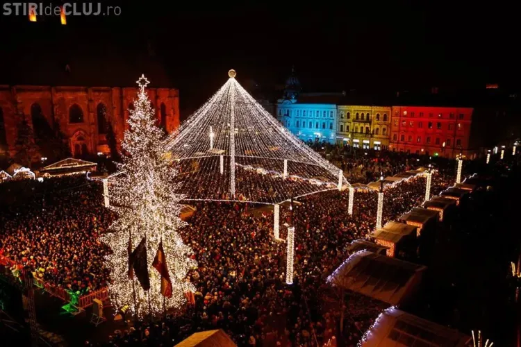S-au aprins luminile festive la Cluj. Vezi cum arată FOTO/VIDEO