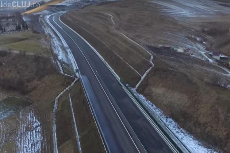 Imagini AERIENE de pe Autostrada Transilvania. Tronsonul va fi terminat, dar nu dat în folosință - VIDEO 
