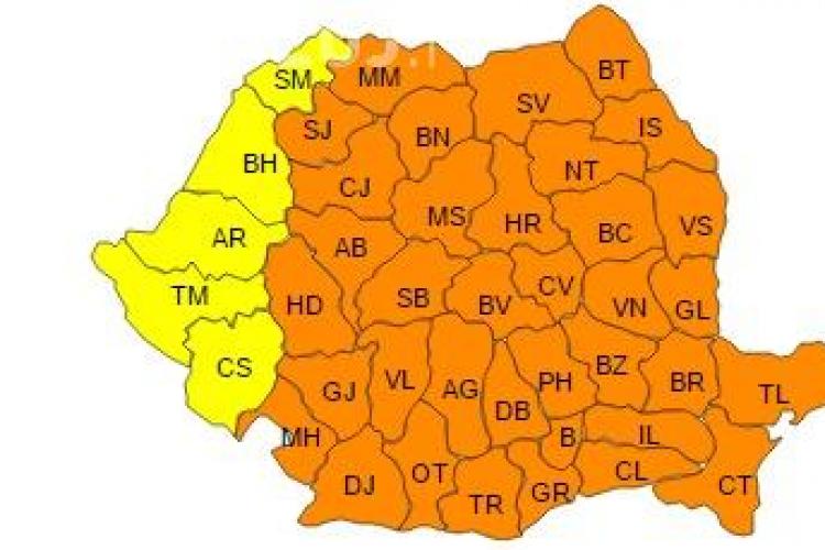 Clujul și aproape tot restul țării, sub cod portocaliu de ger! Se anunță temperaturi de până la -30 grade
