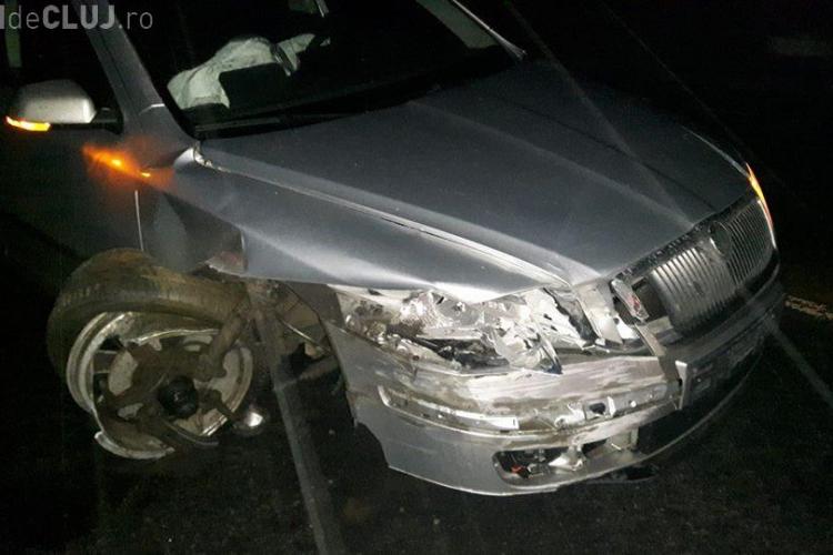 Și-a distrus mașina, pe centura Apahida, din cauza unui ”kamikaze” în depășire - FOTO