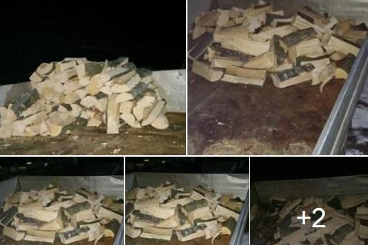 Cluj - Transporta patru saci de lemne de foc și poliția i-a confiscat mașina. Lemnele erau pentru școală - FOTO