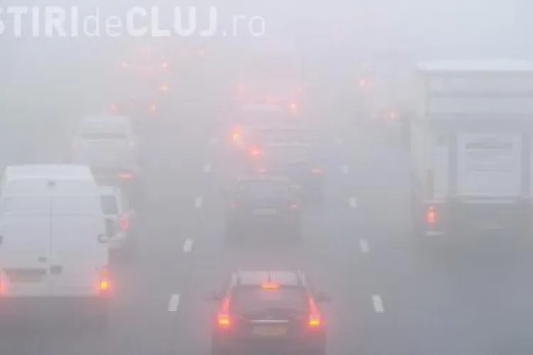 Clujul sub cod galben de ceață de la primele ore ale dimineții. Ce zone sunt afectate