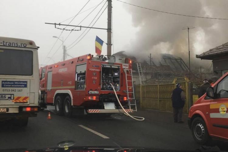 Incendiu în Someșeni! Traficul îngreunat înspre Aeroport FOTO