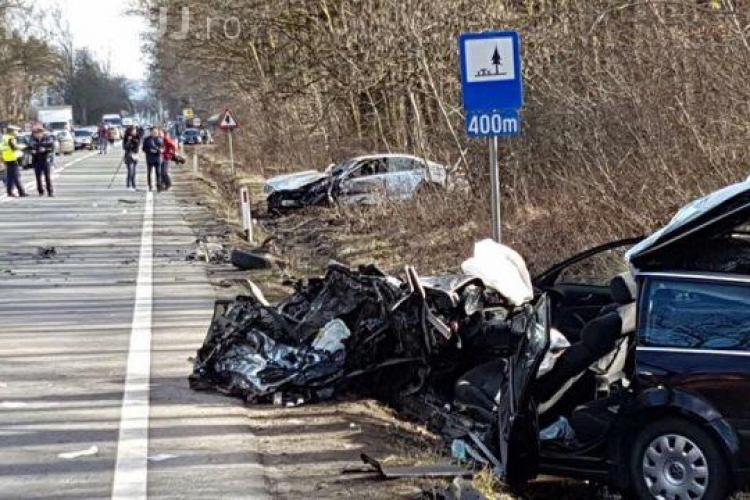 Prăpăd pe drumul Dej - Baia Mare. Un șofer clujean a decedat VIDEO
