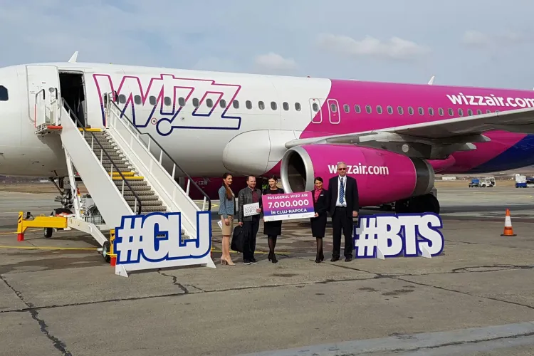 Wizz Air sărbătorește 7.000.000 de pasageri pe Aeroportul Cluj. Au lansat și o nouă rută, de la Cluj FOTO/VIDEO