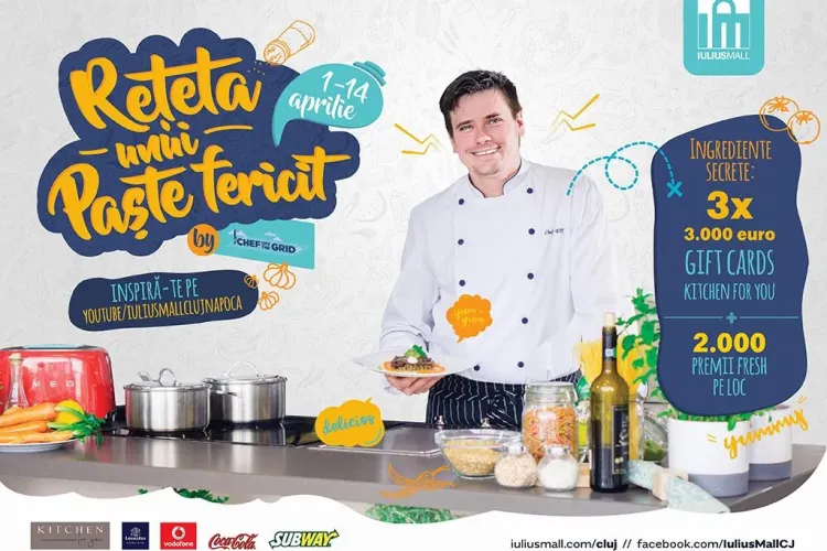 Iulius Mall Cluj îți arată rețeta unui Paște fericit și oferă trei bucătării complet echipate, în valoare de 9.000 euro (P)