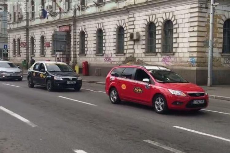 Taximetriștii au protestat, din nou, la Cluj împotriva Uber VIDEO