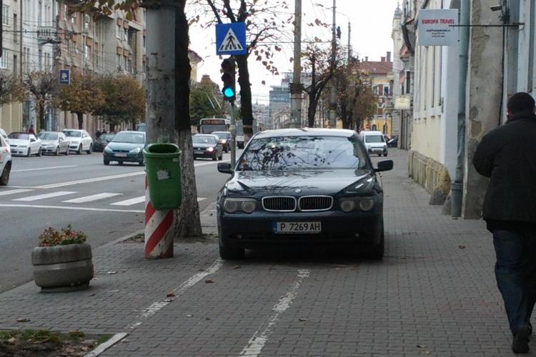 Cluj-Napoca: Sancțiuni de peste 10.000 lei pentru parcări pe pistele de biciclete