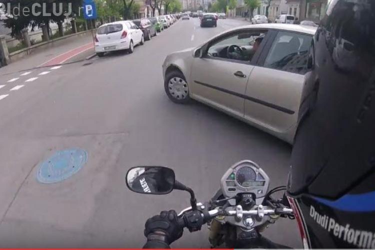Accident cu un motociclist pe strada Dorobanților. A FILMAT totul - VIDEO