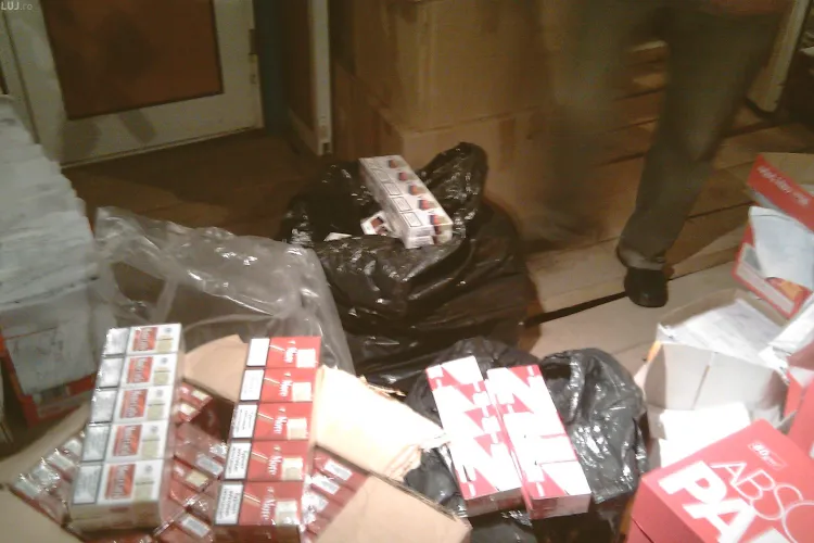 25.000 tigari confiscate de politistii din Gherla- VIDEO