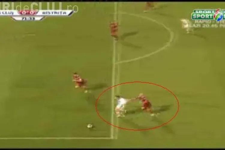 VEZI dovada ca penalty -ul din meciul CFR Cluj - Gloria Bistrita a fost inventat! - VIDEO