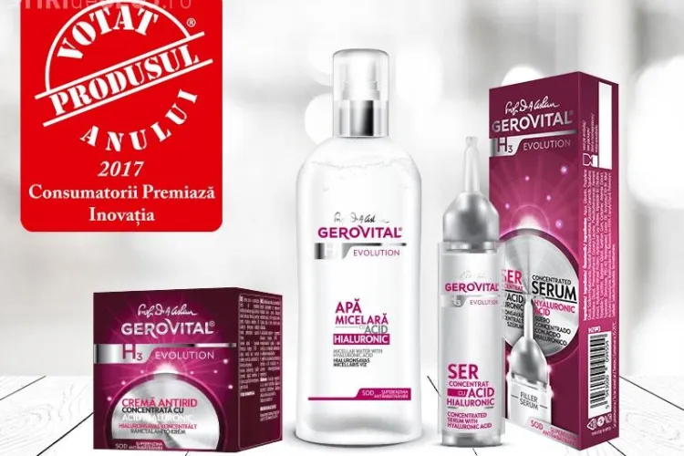 Gerovital a obținut distincția "Produsul Anului 2017” pentru noile produse antirid din gama Gerovital H3 Evolution