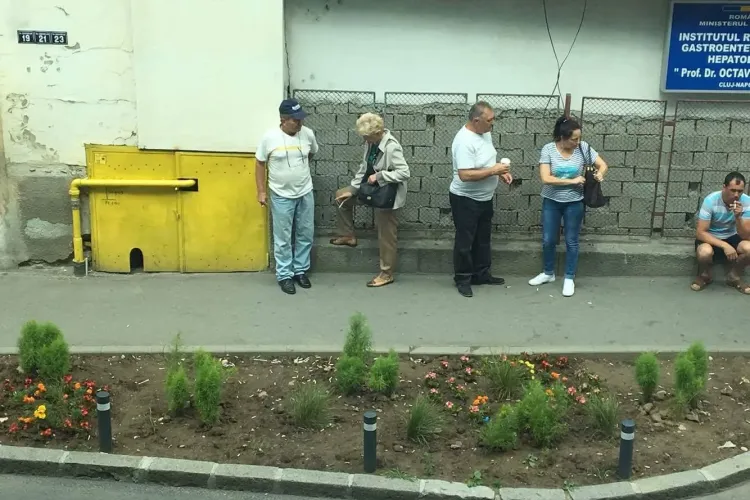 Cluj: Au amenajat în fața Spitalului de Gastroenterologie, dar acum e cocină - FOTO