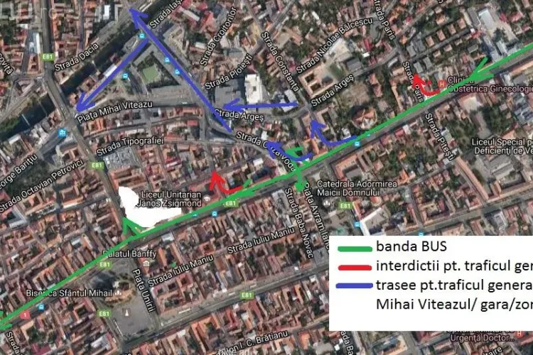 Dezbatere la Cluj-Napoca. Totul despre banda unică de transport Mărăști - Centru