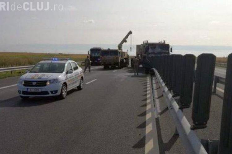 Convoi militar NATO, implicat într-un accident pe autostrada spre Nădlac