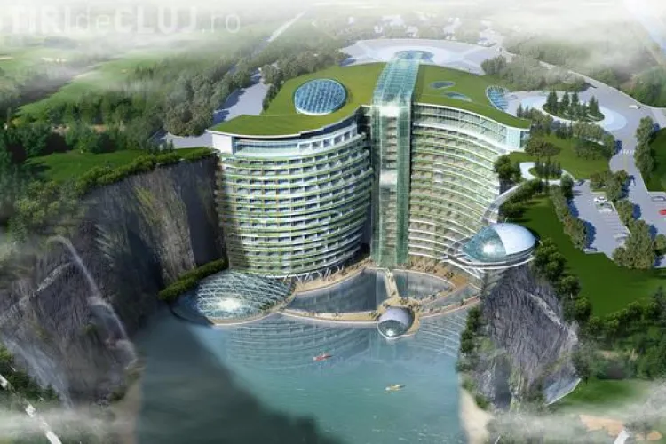 Cel mai spectaculos hotel din lume. E construit într-o carieră de piatră - FOTO