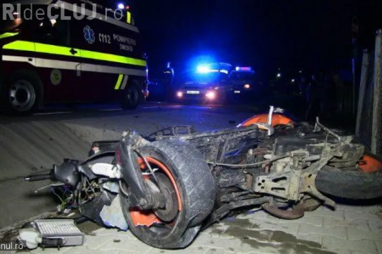 CLUJ: Accident grav la Viile Dejului! Un scuterist a intrat direct într-un podeț VIDEO