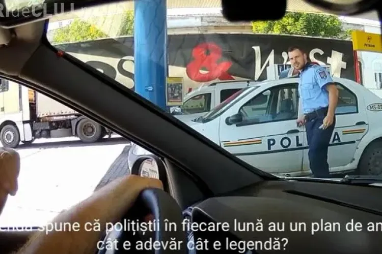 Cel mai sincer polițist, filmat de un clujean: Uneori rămân fără frână la mașina de Poliție - VIDEO 