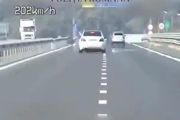 Șofer depistat pe autostrada A3 cu 211 km/h - VIDEO
