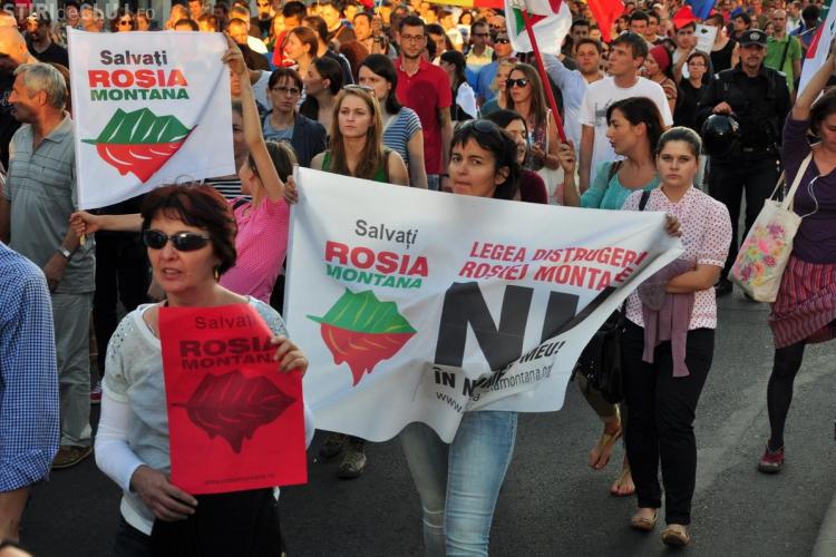 Numai 200 de clujeni au protestat pentru salvarea Roşia Montană