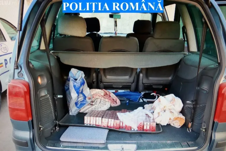 CLUJ: Contabandiști de țigări, prinși în fapt de polițiști FOTO