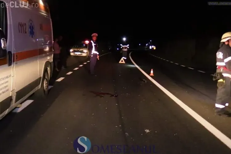 CLUJ: Accident grav pe DN 1C. Un pieton spulberat de mașină chiar în fața casei VIDEO