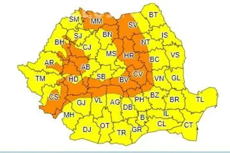 Val de ninsori și temperaturi scăzute în toată țara! La Cluj se anunță cod portocaliu