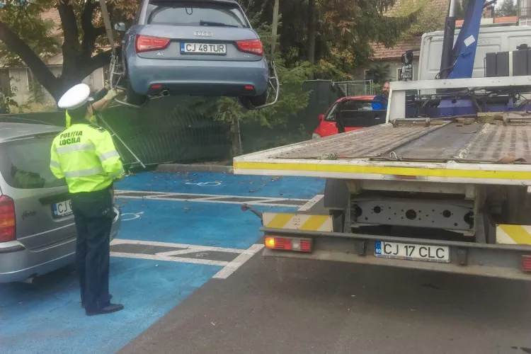 Cluj-Napoca: Amenzi pentru șoferii care au parcat pe locul de parcare al persoanelor cu dizabilități