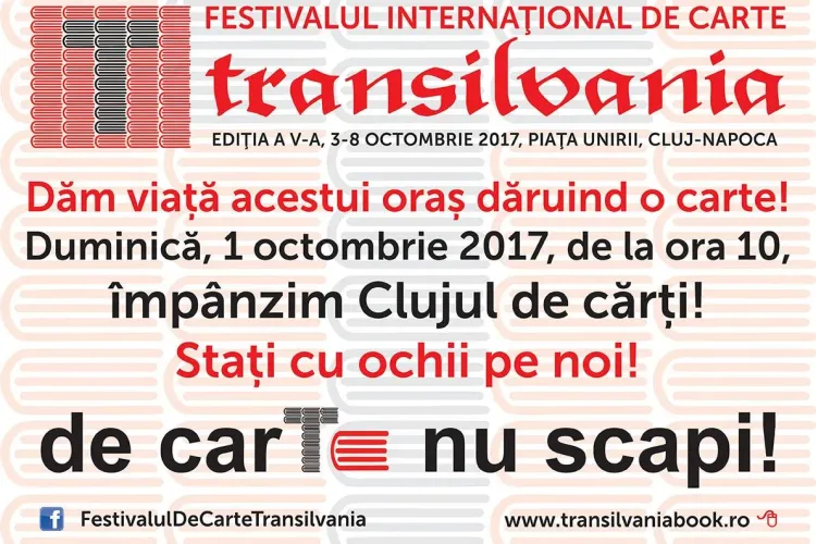 Clujul, împânzit de cărți, în acest weekend! 3.000 de pachete cu cărți vor fi răspândite prin oraș în deschiderea FICT