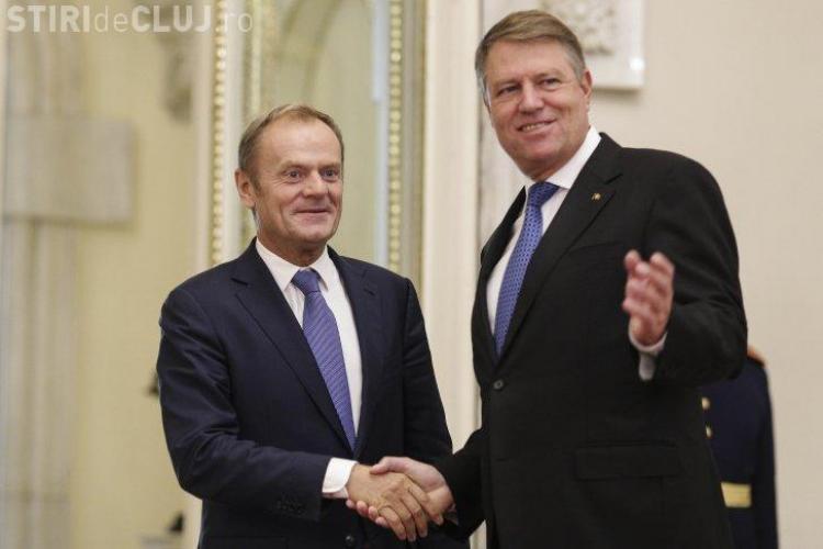 Șeful Consiliului European, Donald Tusk, în vizită la Palatul Cotroceni