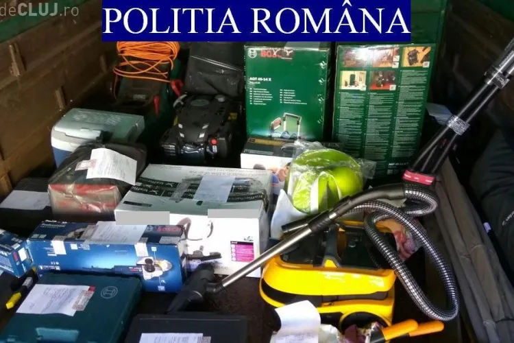 CLUJ: Percheziții la doi escroci care furau din magazin printr-o metodă ingenioasă. S-au recuperat bunuri de peste 10.000 de euro FOTO