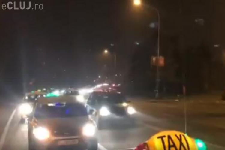 Protest anemic al taximetriștilor împotriva UBER - VIDEO