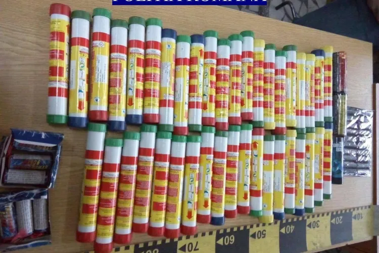 Captură de materiale pirotehnice la Cluj. Urmau să fie folosite la meciul U Cluj - Dinamo FOTO