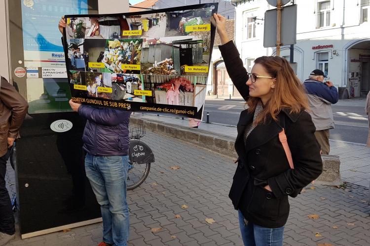 Protest la Primăria Cluj pentru colectare selectivă (VIDEO): ”Vrem colectare selectivă reală la Cluj! Scoatem gunoiul de sub preș!” 
