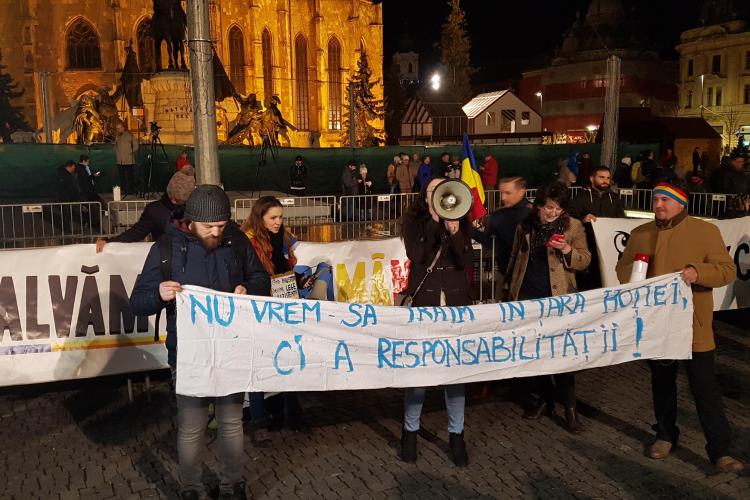 2.000 de clujeni au protestat împotriva PSD. S-a lansat imnul protestelor - VIDEO