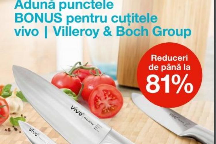 Gama de cuţite vivo - Villeroy & Boch Group, prezentă în toate magazinele Mega Image din Cluj-Napoca, cu discount-uri de până la 81% (P)