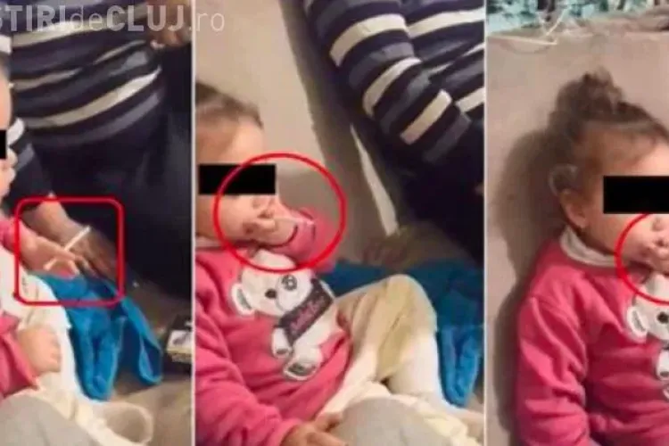 Fetiţă de 3 ani, forțată de mamă să fumeze: ”Hai, trage, trage! Vrei şi cafea?” - VIDEO
