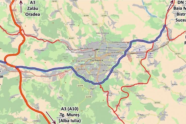 Harta Centurii Metropolitane a Clujului. Pe unde va trece drumul care ar putea debloca Clujul - FOTO