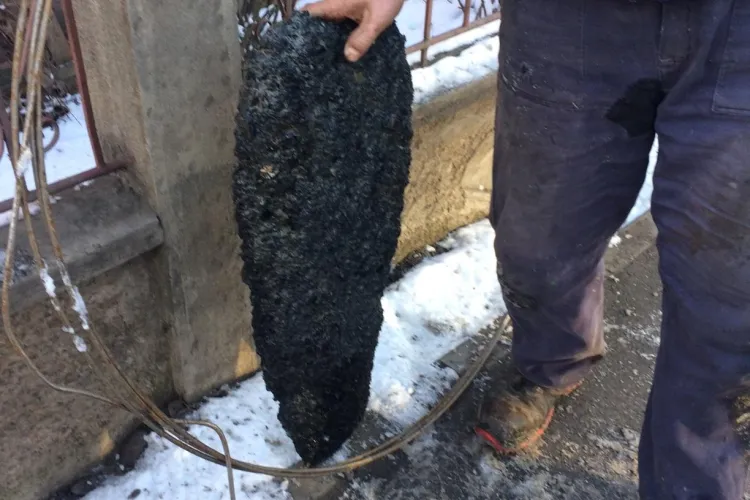 În Florești, un ”binevoitor” a turnat beton în canalizare - FOTO