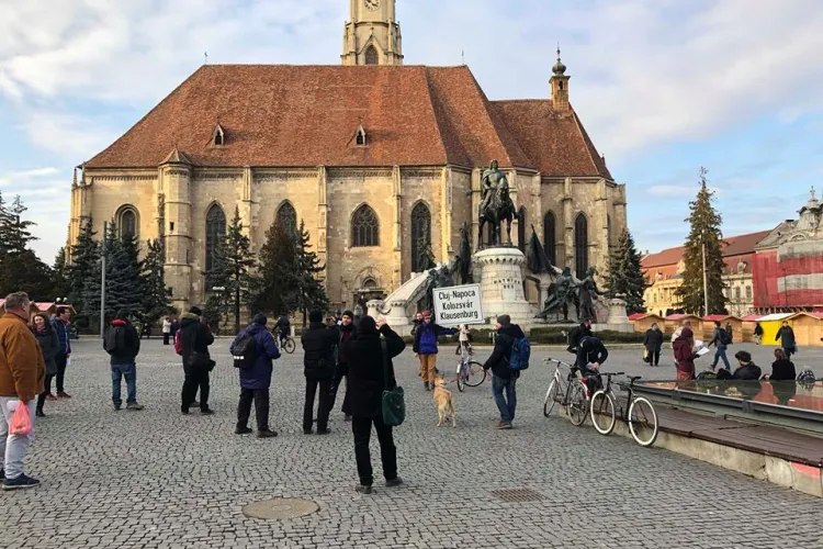Mai mulți ziariști decât etnici maghiari la protestul pentru PLĂCUȚE - FOTO