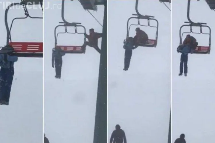 La Șureanu, o tânără a rămas agăţată de telescaun - FOTO