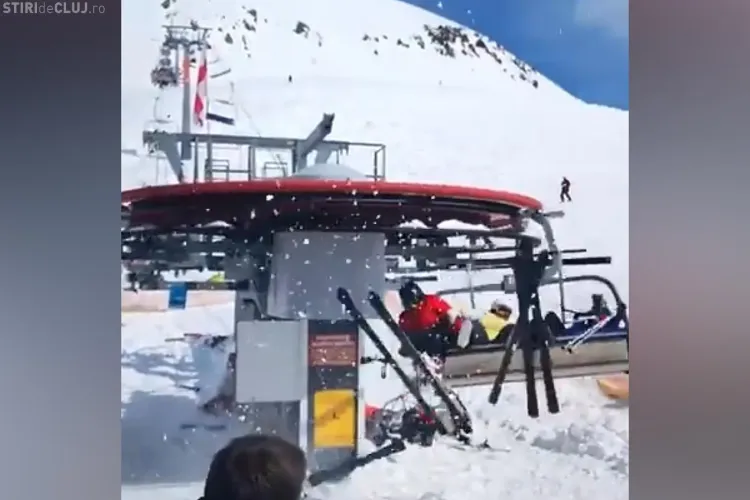 Un telescaun din Georgia a prins viteză foarte mare. Schiorii au sărit din mers - VIDEO