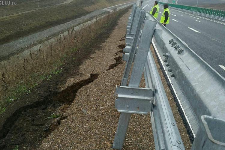 Autostrada Turda - Sebeș se crapă, înainte de inaugurare - FOTO
