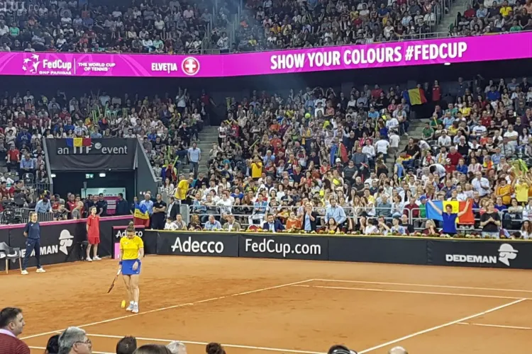VICTORIE pentru Halep în primul meci din partida România - Elveția, de la Cluj FOTO/VIDEO